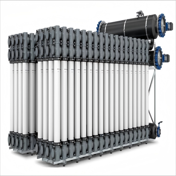 Vertical hollow fiber ultrafiltration membrane